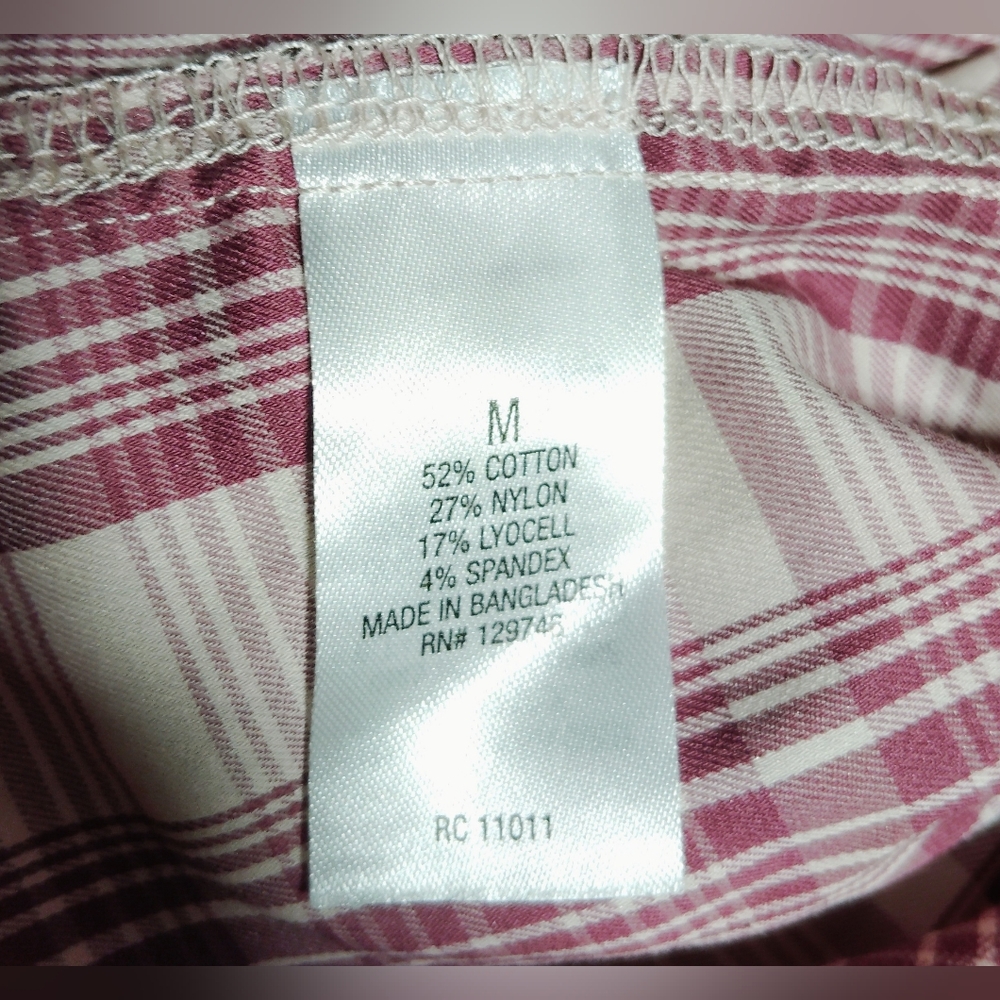 Burgundy Ridgecut Toughwear Flannel Shirt Sz-M - Picture 4 of 6